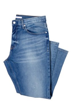 Erkekler kotları izole. Katlanmış modaya uygun erkek kot pantolon pantolonu.