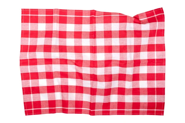Closeup de um guardanapo xadrez vermelho e branco ou textur toalha de mesa — Fotografia de Stock