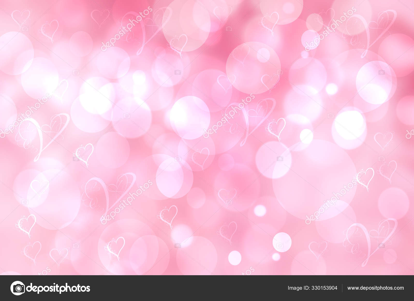Abstract festive blur bright pink pastel background with white hearts love  bokeh for wedding card or Valentine day. Space. Card concept. — Stock Photo  © OlgaGi #330153904, image size:1600x1167