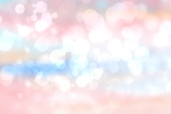 Abstrato borrado vívida primavera verão luz delicada pastel rosa azul bokeh fundo textura com círculos de cores suaves brilhantes e luzes bokeh. Conceito de cartão. Bela ilustração de fundo. — Fotografia de Stock