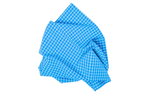 Närbild av en blå och vit rutig servett eller bordsduk textu — Stockfoto
