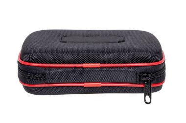 Endüstriyel bıçak için siyah bir ahır çantasına yakın çekim.