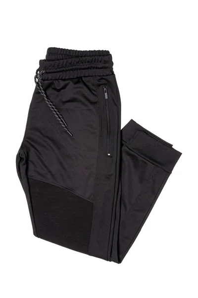 Ιδρωμένο παντελόνι απομονωμένο. Κλείσιμο των mens μόδας μαύρο ιδρώτα pa — Φωτογραφία Αρχείου
