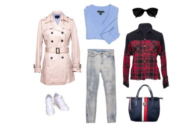 Kolaj kadın kıyafetleri. Şık ve modaya uygun bir kadın ceketi seti.