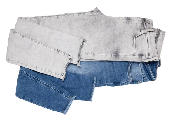 Moda Vaqueros Primer Plano Colección Dos Pantalones Vaqueros Femeninos Varios — Foto de Stock