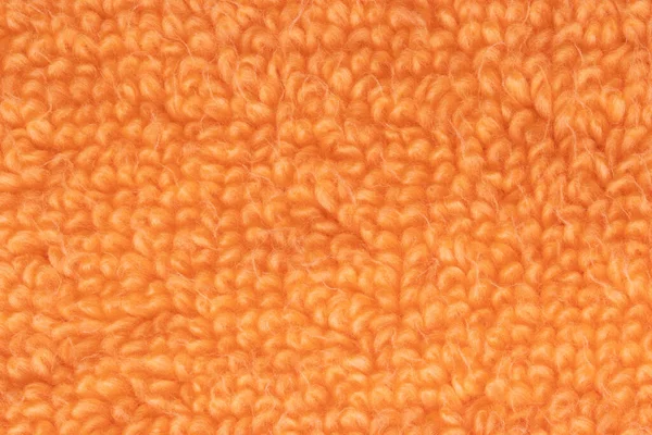 Orange Fabric Texture Close Orange Fluffy Terry Bath Towel Textile — Stock Photo, Image