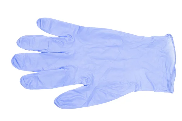 Rękawice Ochronne Odizolowane Zbliżenie Pojedynczej Jasnoniebieskiej Rękawicy Gumowej Czyszczenia Izolowanych — Zdjęcie stockowe
