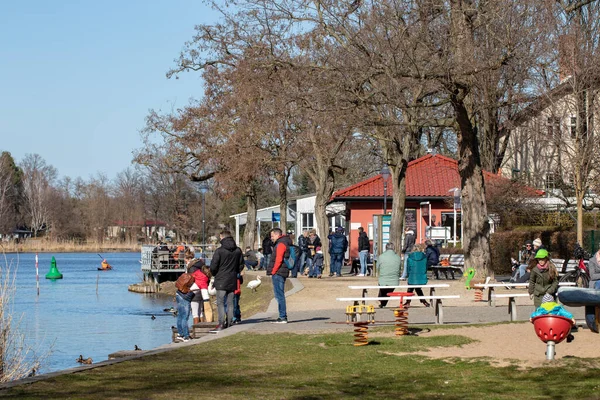 Caputh Tyskland Brandenburg Mars 2020 Den Populäraste Strandpromenaden Caputh Vid — Stockfoto