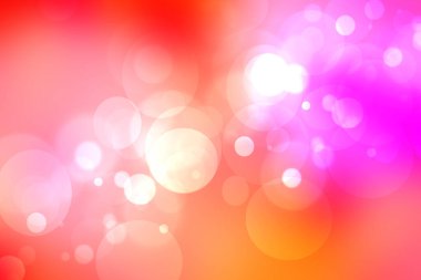 Soyut turuncu, kırmızı, parlak, ışıltılı bokeh daireleri olan bir arka plan deseni. Mutlu yıllar, parti davetiyesi, sevgililer günü kartı konsepti.
