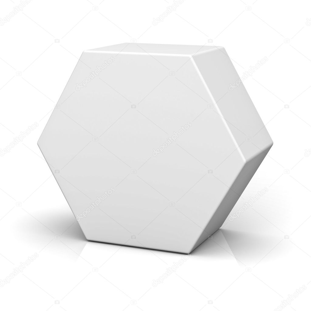 Download Caja hexagonal en blanco aislada en fondo blanco con ...