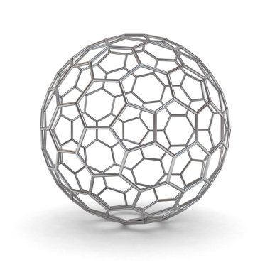 gölge ile beyaz arka plan üzerinde izole 3d metal tel kafes topu