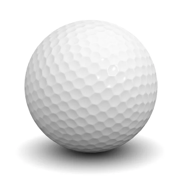 Bola de golfe isolada sobre fundo branco com sombra — Fotografia de Stock