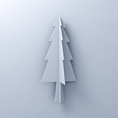 Noel ağacı Noel dekorasyonu ile gölge için beyaz arka plan üzerinde