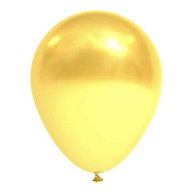 Altın balon yansıması ile beyaz arka plan üzerinde izole. 3D render