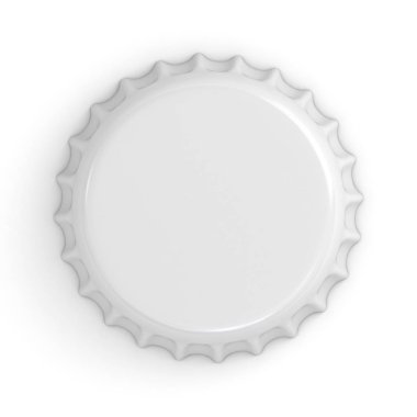 Gölge beyaz zemin üzerine izole boş beyaz şişe kapağı. 3D render