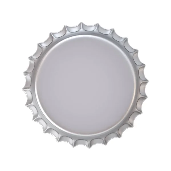 Blank metal bottle cap under the lid side isolated on white background . 3D render — Stock Photo, Image