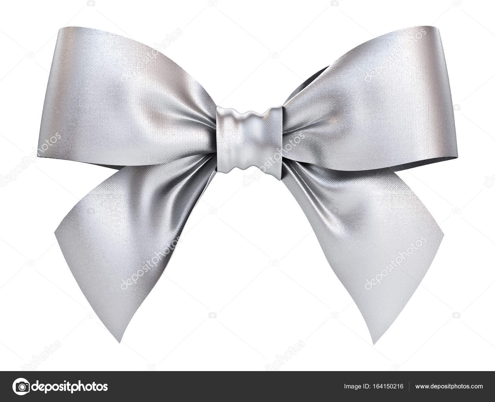 Silver gift ribbon bow isolated on white background . 3D render — Stock Photo © 3dconceptsman ...