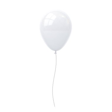 Beyaz Balon pencere yansıması ile beyaz arka plan üzerinde izole. 3D render