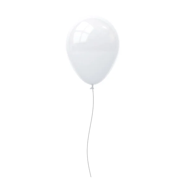 White balloon isolated on white background with window reflection . 3D render — Stock Photo, Image