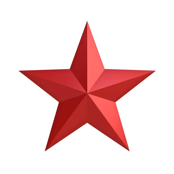 Красная звезда для украшения Рождества и других событий, изолированных на белом фоне — стоковое фото