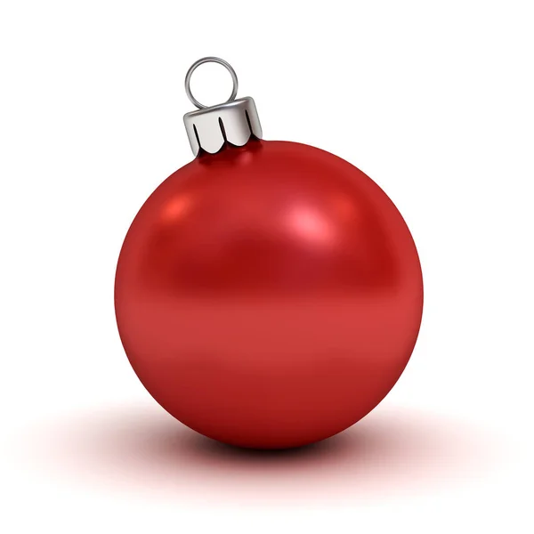 Κόκκινη Χριστουγεννιάτικη Μπάλα Απομονώνονται Λευκό Φόντο Σκιά Για Χριστουγεννιάτικη Διακόσμηση — Φωτογραφία Αρχείου