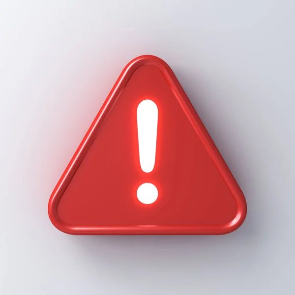 Rote Gefahrenwarnung Warnschild Mit Neonlicht Ausrufezeichen Symbol Symbol Isoliert Auf — Stockfoto