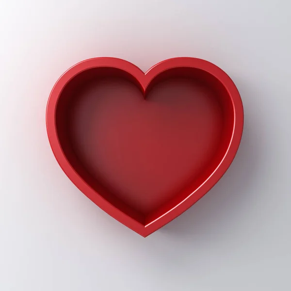 Heart Box Isolated White Wall Background Shadow Rendering — Stock Photo, Image