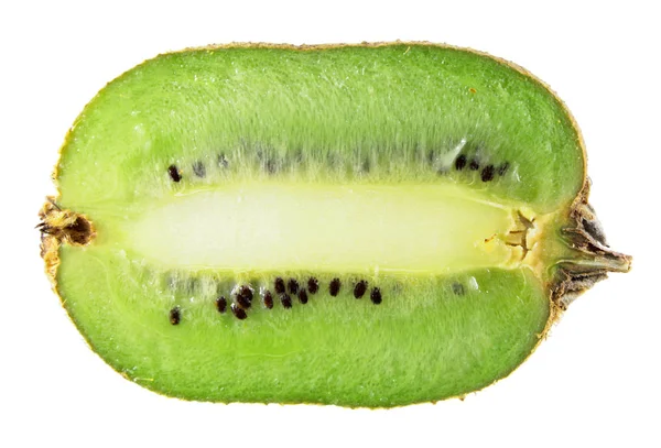 Kiwifrüchte in Längsschnitt auf weißem Hintergrund isoliert — Stockfoto