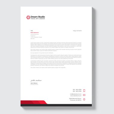 Modern Antetli vektör tasarım şablonu