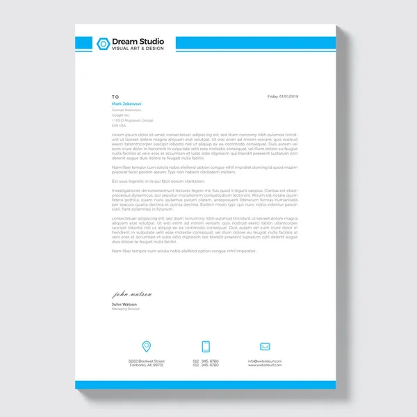 Modern Letterhead Vector Design Template — Stock Vector