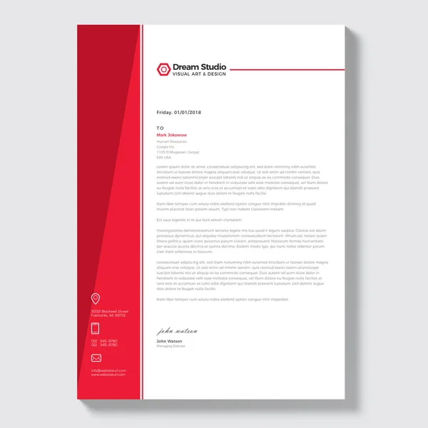 Modern Letterhead Vector Design Template — Stock Vector