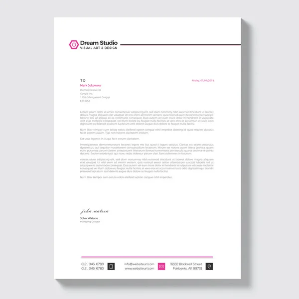 Professional Letterhead Template Vector — Stock Vector