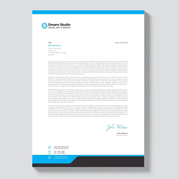 Professional Letterhead Template Vector — Stock Vector