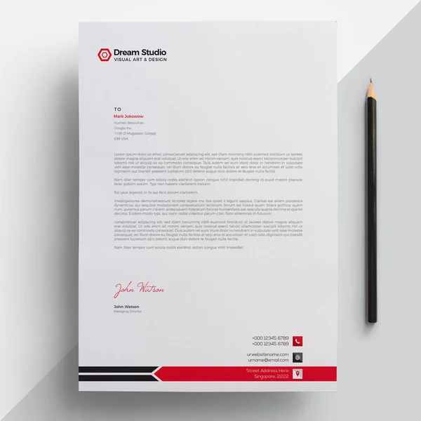 Professional Letterhead Template Vector — Stock Vector