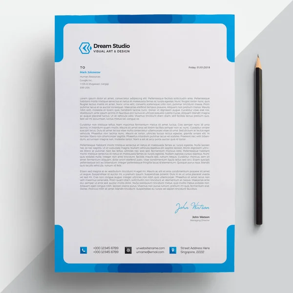 Professional Letterhead Template Vector — Stock Vector