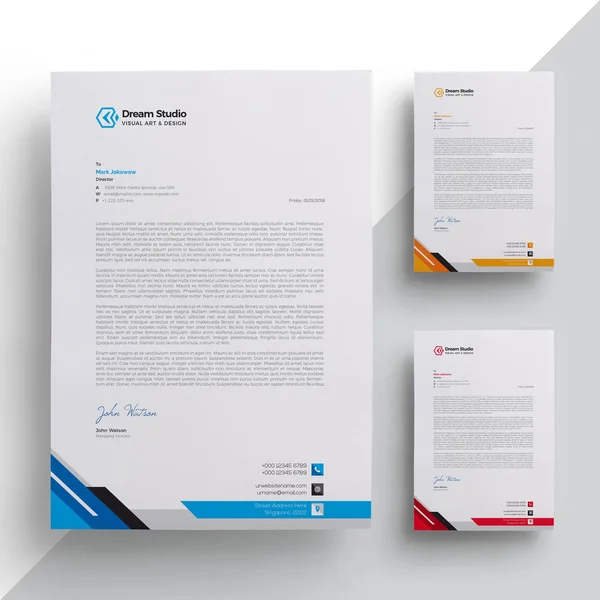 Modern Company Letterhead Template — Stock Vector