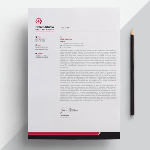 Modern Company Letterhead Template — Stock Vector