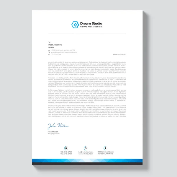 Сучасний Шаблон Компанії Letterhead — стоковий вектор