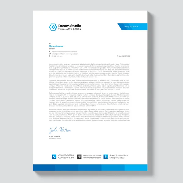 Сучасний Шаблон Компанії Letterhead — стоковий вектор