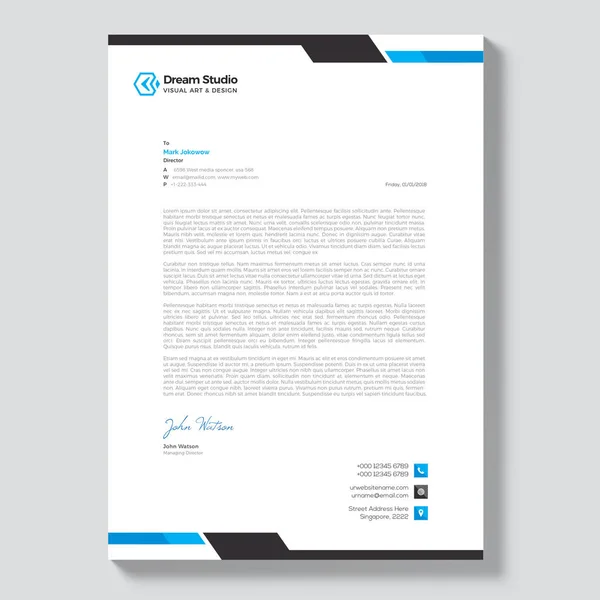 Modern Company Letterhead Template — Stock Vector