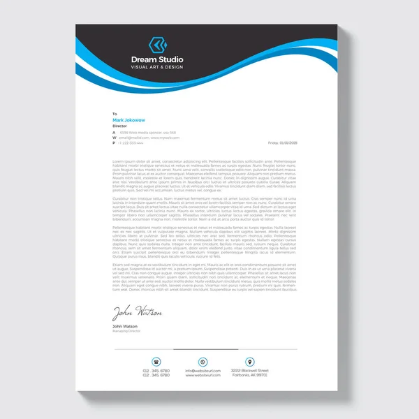 Modern Company Letterhead Template — Stock Vector