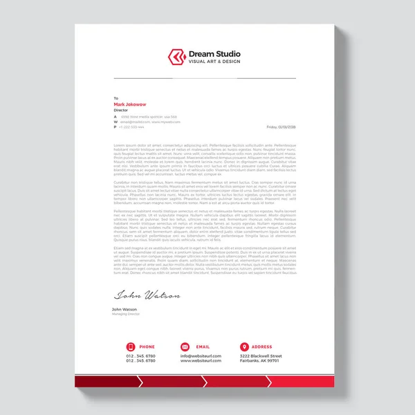 Modern Company Letterhead Template — Stock Vector