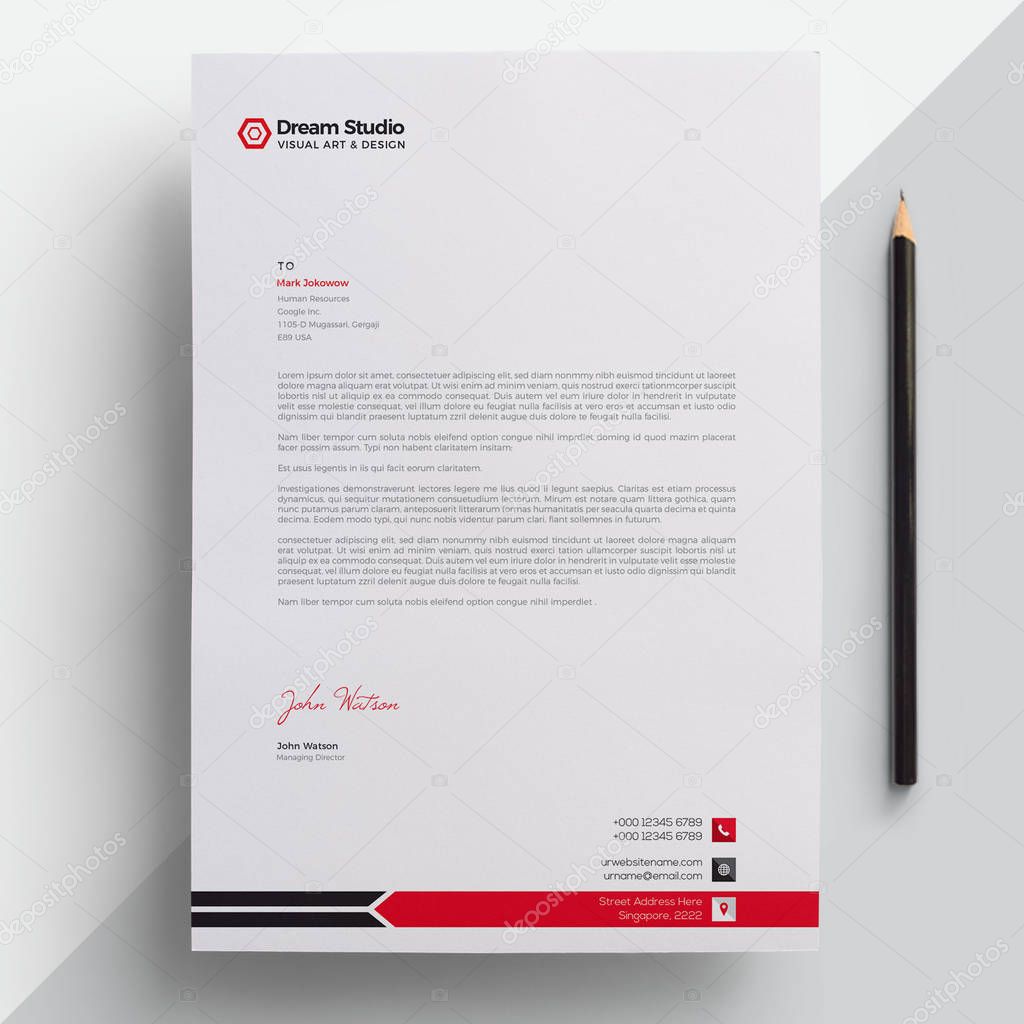 Professional Letterhead Template Vector — Stock Vector © DreamStudio-eg