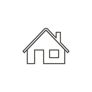 Bina, ev, taslak, simge - Beyaz arkaplan üzerine vektör simgesi oluşturuluyor