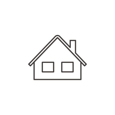 Bina, ev, taslak, simge - Beyaz arkaplan üzerine vektör simgesi oluşturuluyor