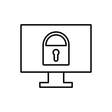 Veritabanı, sunucu, saat, monitör simgesi - Vektör. Beyaz arkaplanda veritabanı vektör simgesi