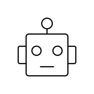 Akıllı robot ikonu, Vektör. Beyaz arkaplanda yapay zeka