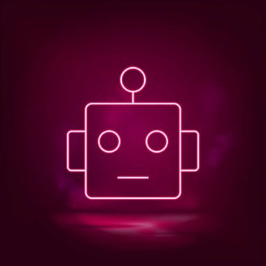 Akıllı, robot neon ikon vektörü. Yapay zeka