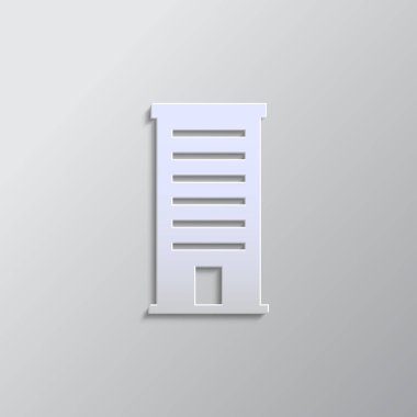 Yapı kağıdı tarzı, ikon. Gri renk vektörü arka plan - Kağıt biçimi vektör simgesi.