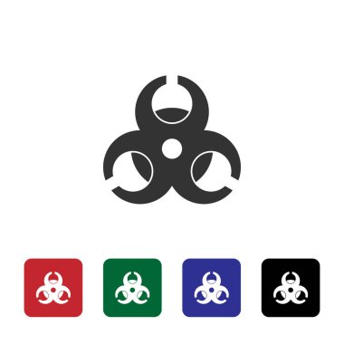 Tehlike, biyoloji vektör ikonu. Biyoteknoloji konseptinden basit bir illüstrasyon. Tehlike, biyoloji vektör ikonu. Biyomühendislik vektör çizimi. beyaz arkaplan